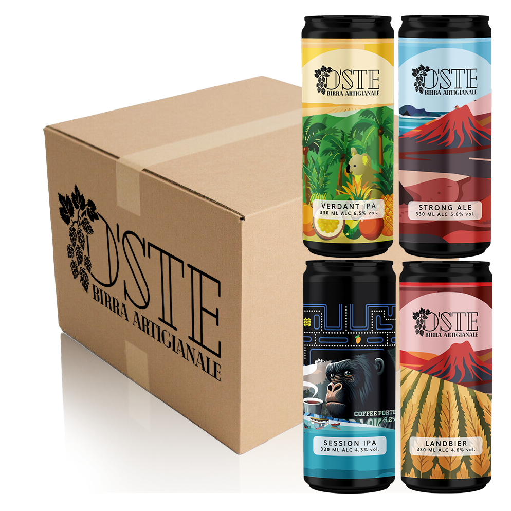 O'Ste Box degustazione birra artigianale 4 lattine 330ml mista