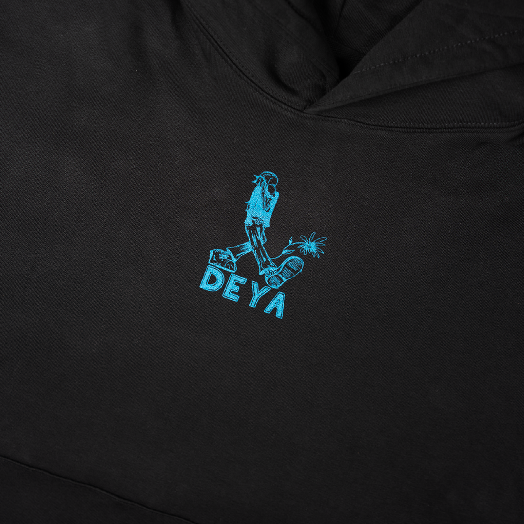 Deya Merch Pictures Felpa con Cappuccio Nera Cotone Bio