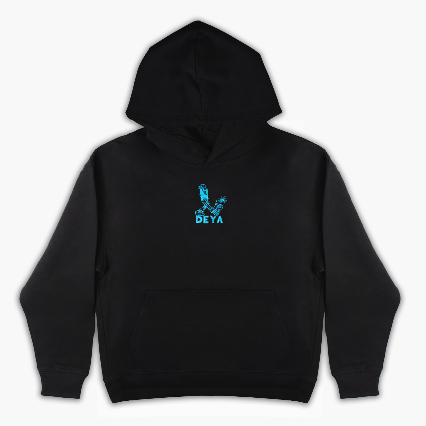 Deya Merch Pictures Felpa con Cappuccio Nera Cotone Bio