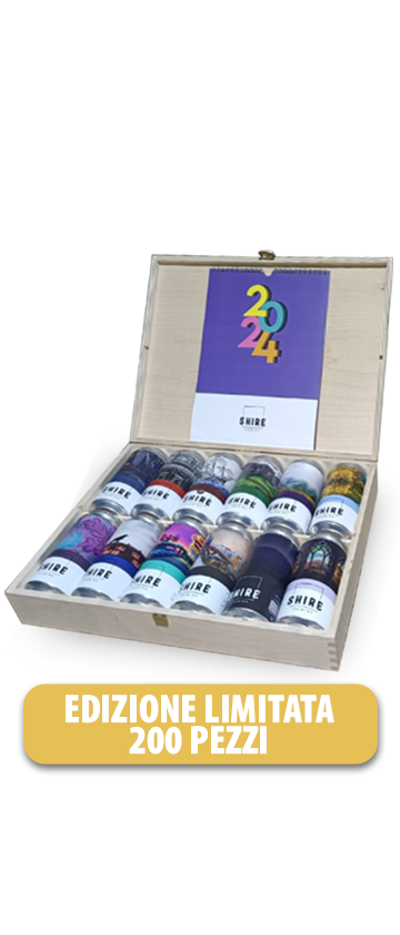 Shire Brewing Wooden Pack 12 lattine birra scatola legno Natale