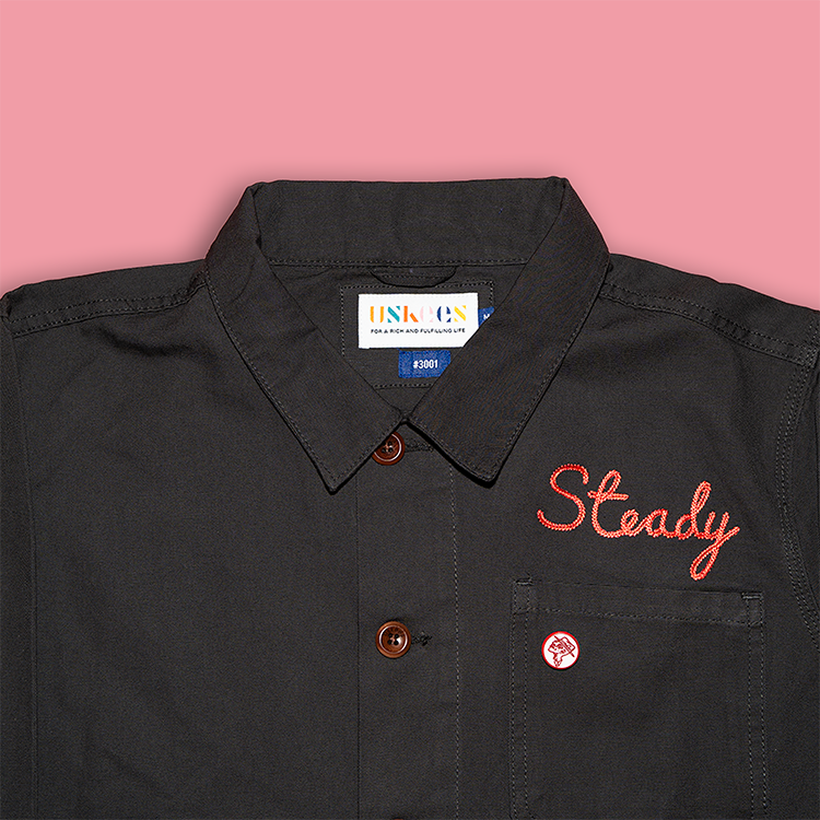 Deya Steady Rolling Man chore jacket charcoal cotone