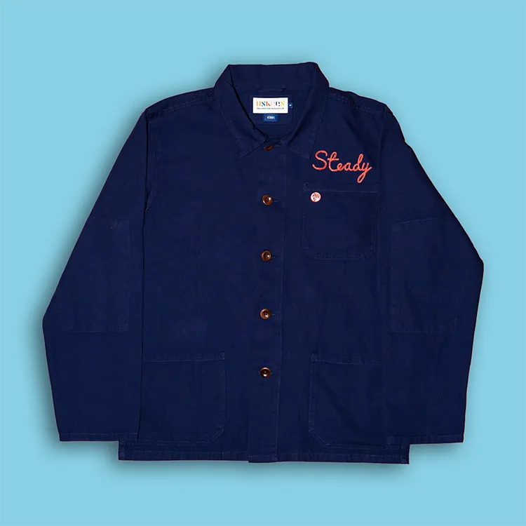 Deya Steady Rolling Man chore jacket indigo cotone organico