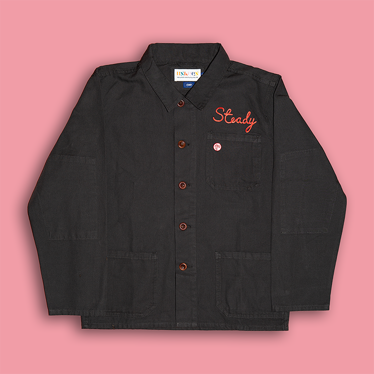 Deya Steady Rolling Man chore jacket charcoal cotone