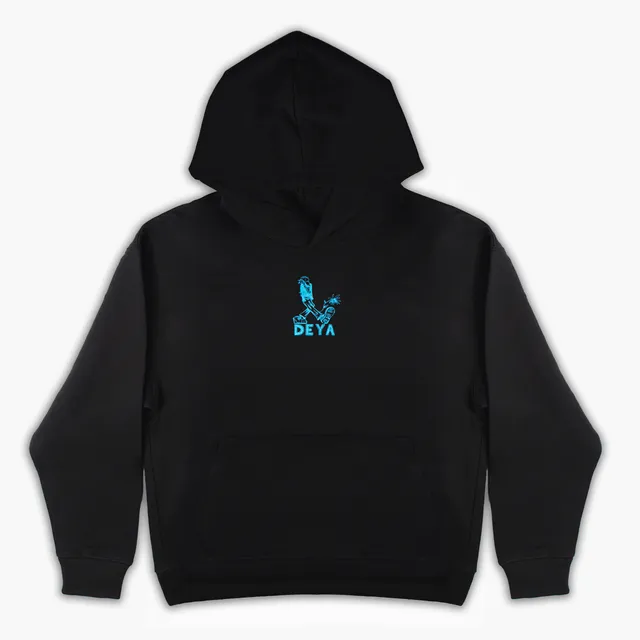 Deya Merch Pictures Felpa con Cappuccio Nera Cotone Bio