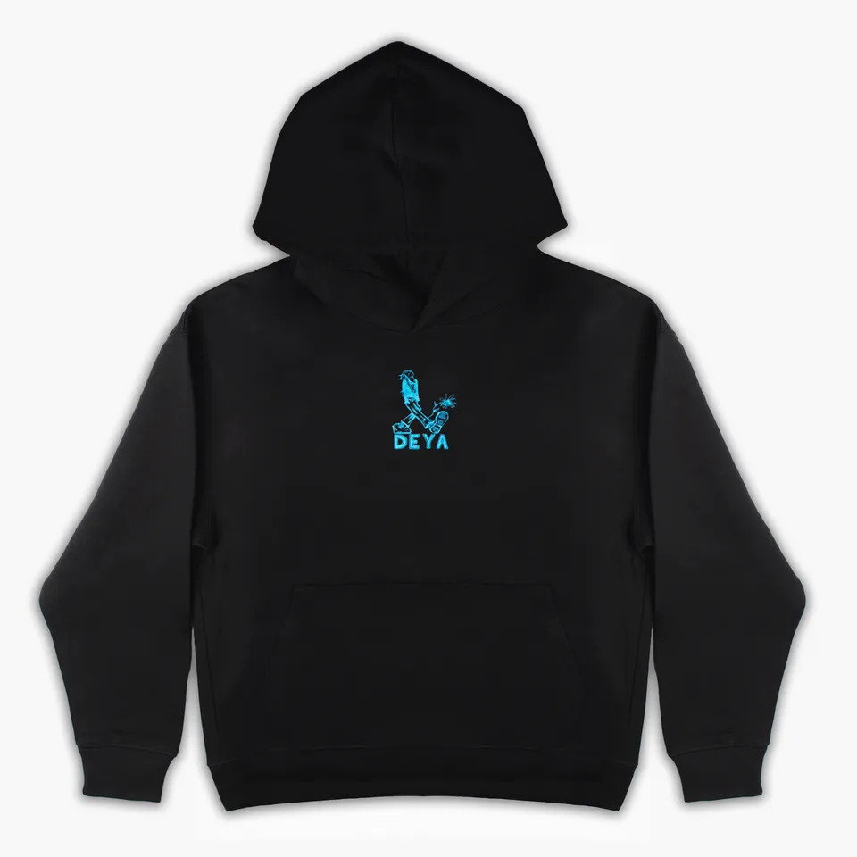 Deya Merch Pictures Felpa con Cappuccio Nera Cotone Bio