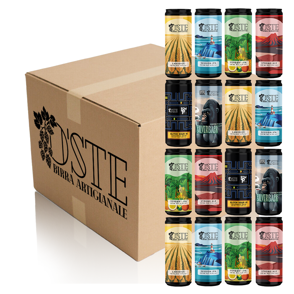O'Ste Box degustazione 16 birre artigianali miste 6 stili 330 ml