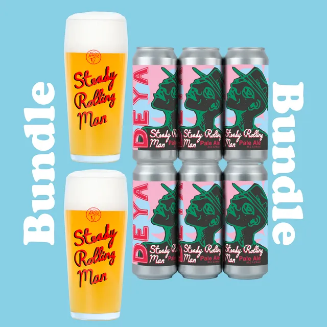 Deya Steady Rolling Man pale ale 5,2% pack 6 lattine+2 bicchieri