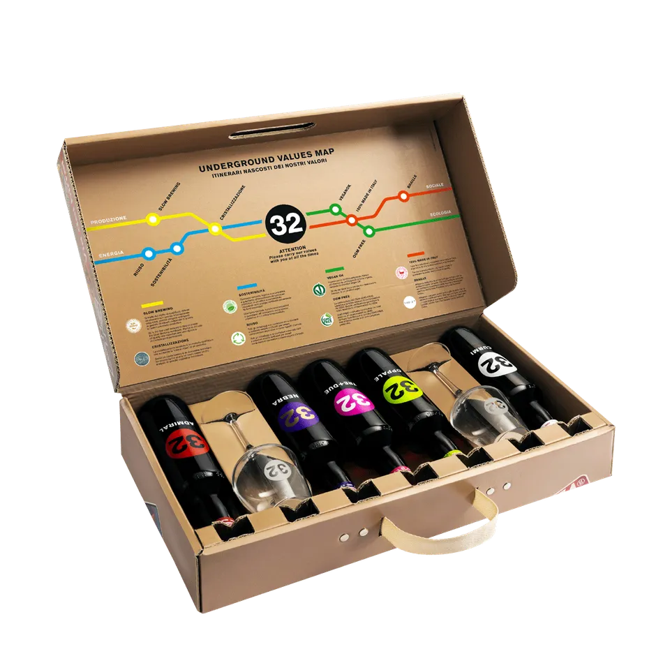 32 Via dei Birrai Voyage 32 con Calici set birra artigianale