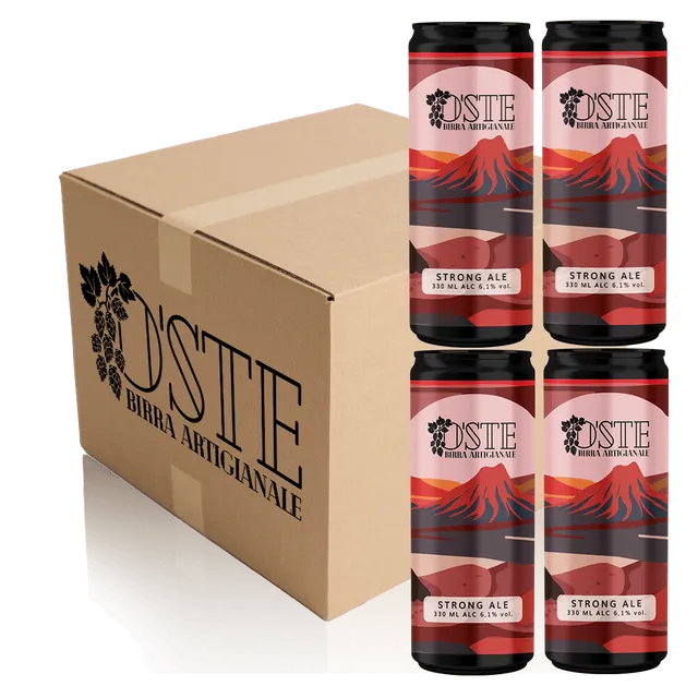 O'Ste Strong Ale birra rossa box 4 lattine 330ml caramello
