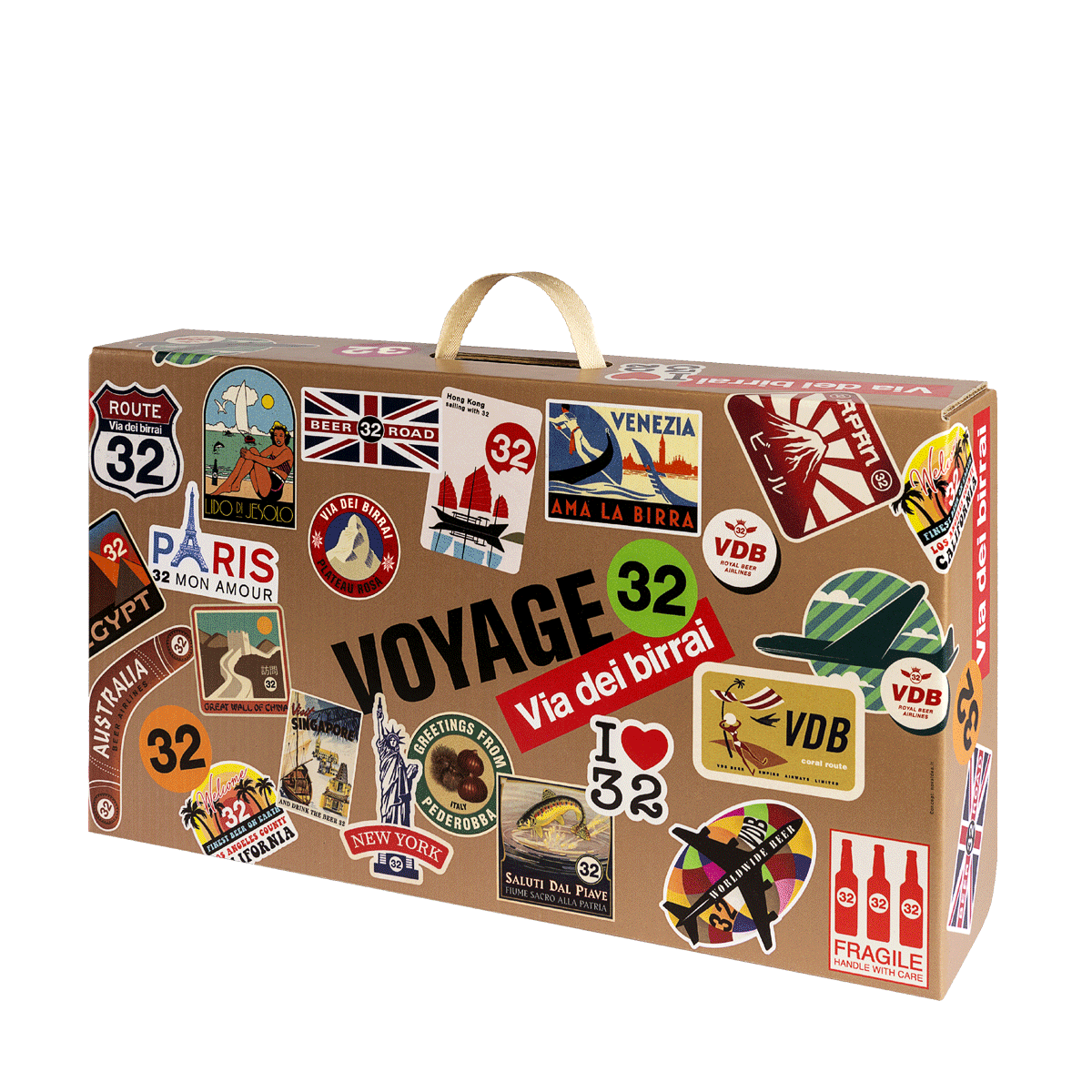 32 Via dei Birrai Voyage 32 box con calici 75 cl