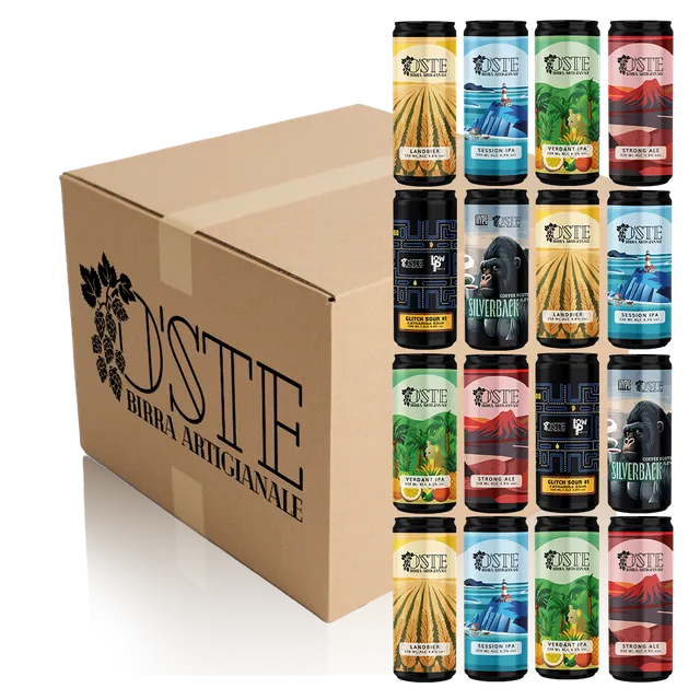 O'Ste Box degustazione 16 birre artigianali miste 6 stili 330 ml