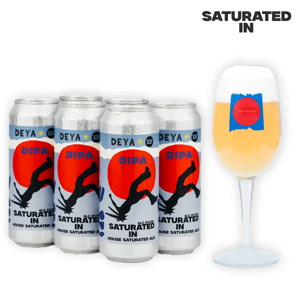 Deya Bundles Saturated Ale DIPA birra 6 lattine 500ml + bicchiere