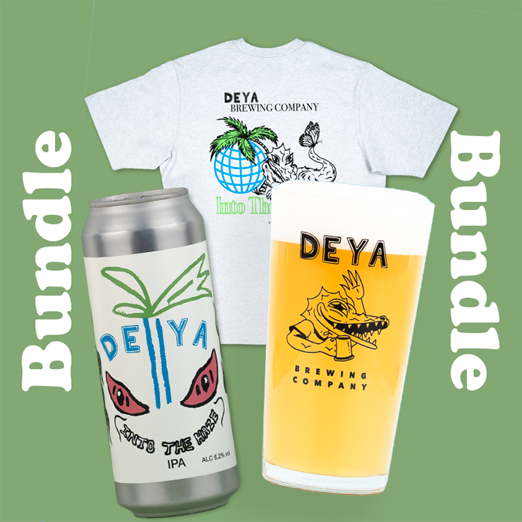 Deya Bundles Into the Haze IPA birra maglietta bicchiere