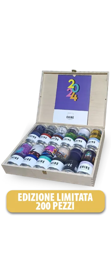 Shire Brewing Wooden Pack 12 lattine birra scatola legno Natale