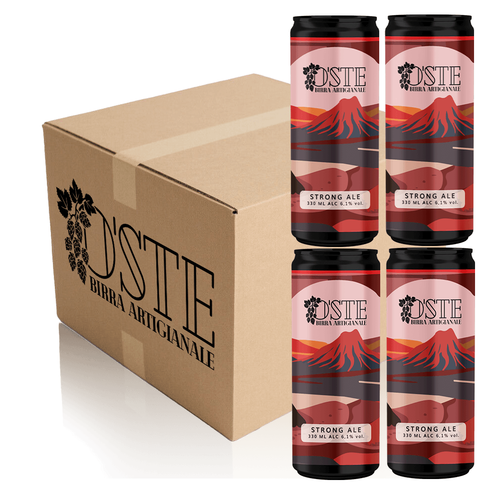 O'Ste Strong Ale birra rossa box 4 lattine 330ml caramello