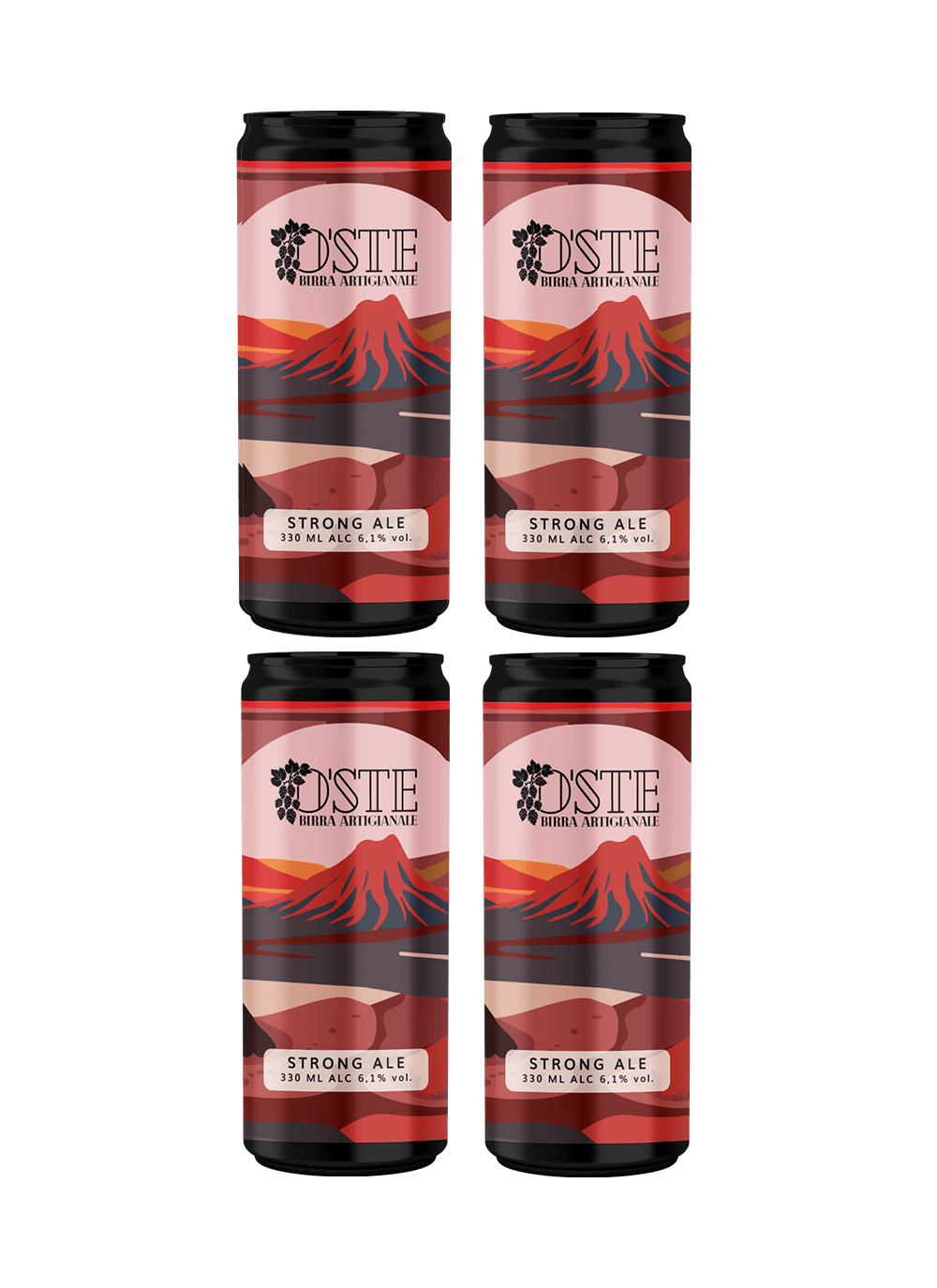 O'Ste Strong Ale birra rossa box 4 lattine 330ml caramello