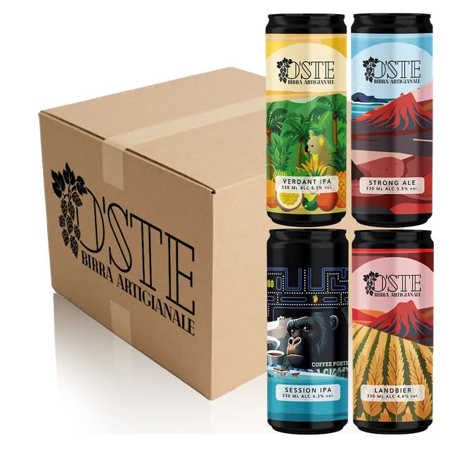 O'Ste Box degustazione birra artigianale 4 lattine 330ml mista