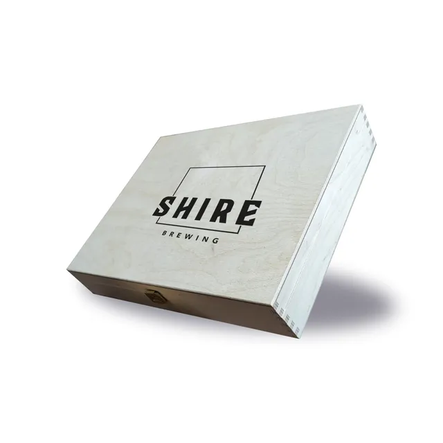 Shire Brewing Box legno merch scatola incisa logo