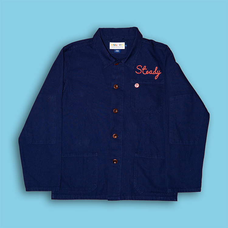 Deya Steady Rolling Man chore jacket indigo cotone organico