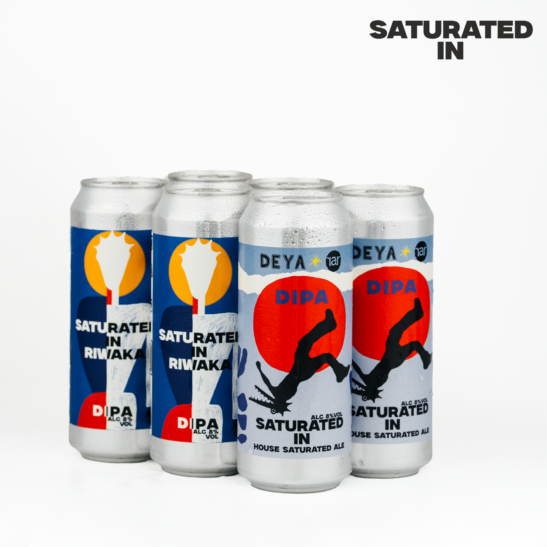 Deya Saturated In bundle 6 lattine 500ml DIPA 8% Riwaka